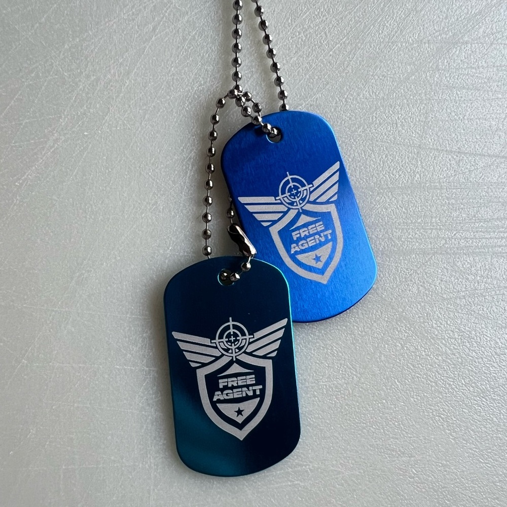 Blue dog tags
